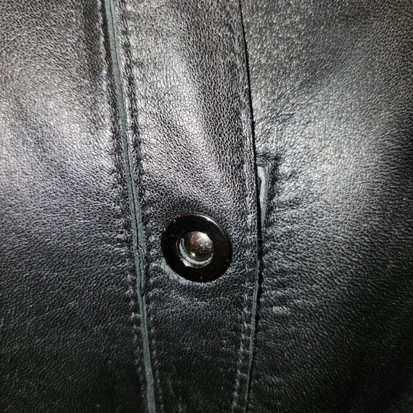 Moto Style Black Leather Jacket - Picture 3 of 7